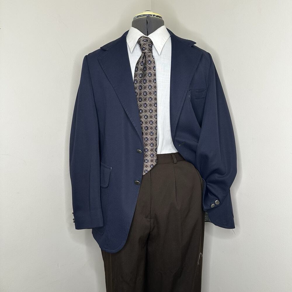 1960s Mens 39S Blazer Navy Blue Medium 43" Sport Coat Suit Jacket USA Campus